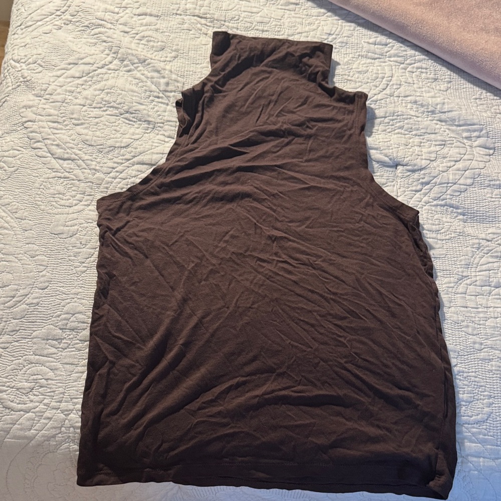 J. Crew Chocolate Sleeveless Turtleneck
